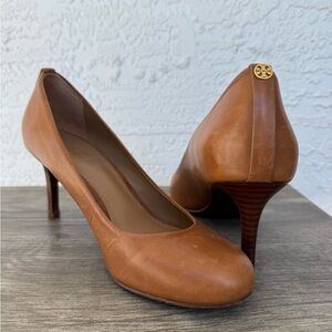 TORY BURCH LEAH Brown Leather Heels/Pumps
